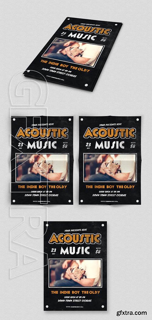 CreativeMarket - Acoustic Music Flyer 1754670
