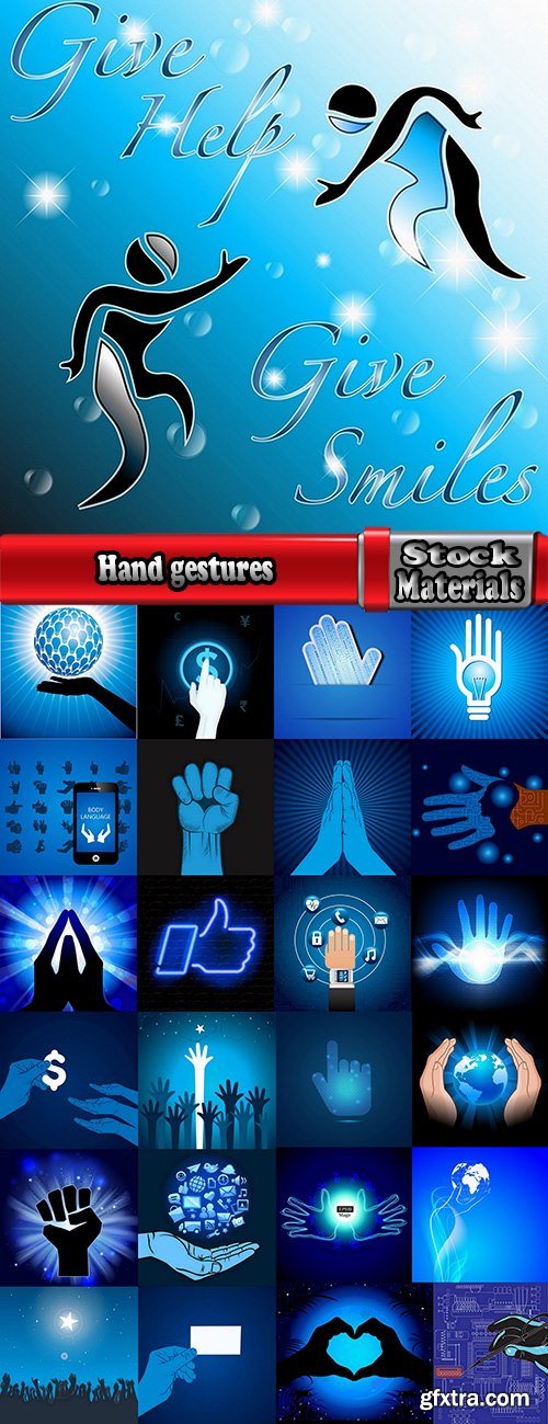 Hand gestures hands Business 25 Eps