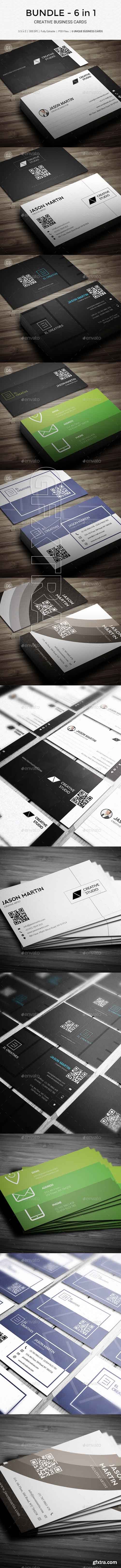 GraphicRiver - Bundle - 6 in 1 - Corporate Business Cards - B37 20507723
