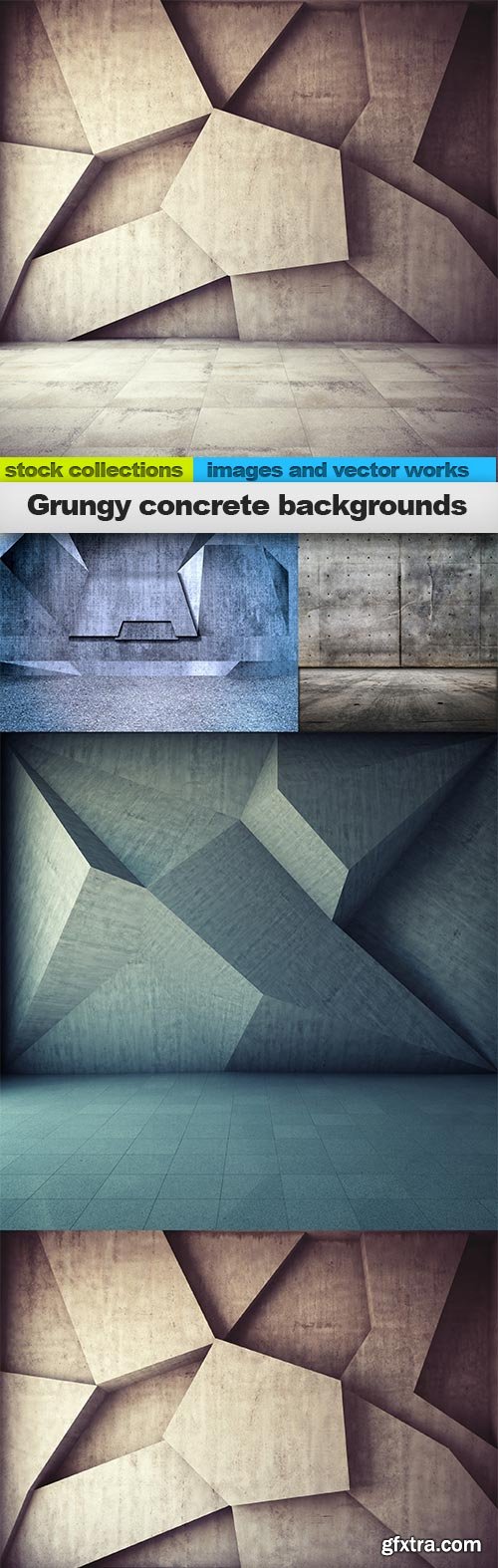 Grungy concrete backgrounds, 04 x UHQ JPEG