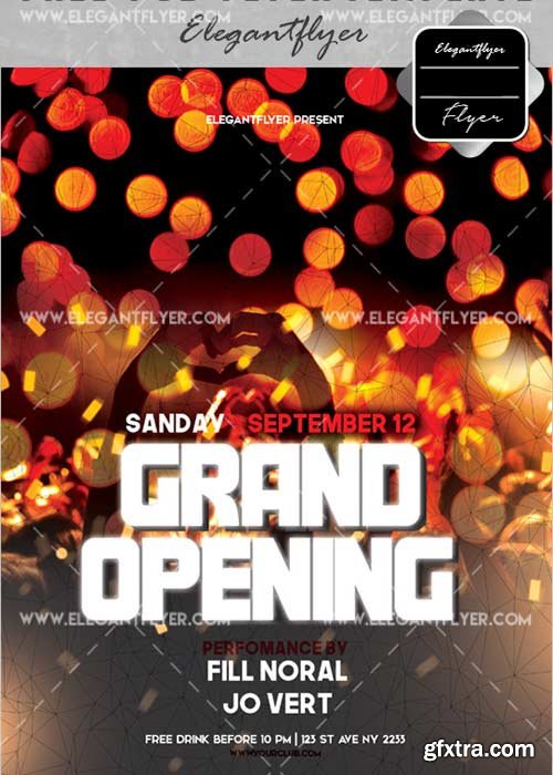 Grand Opening V33 Flyer PSD Template + Facebook Cover
