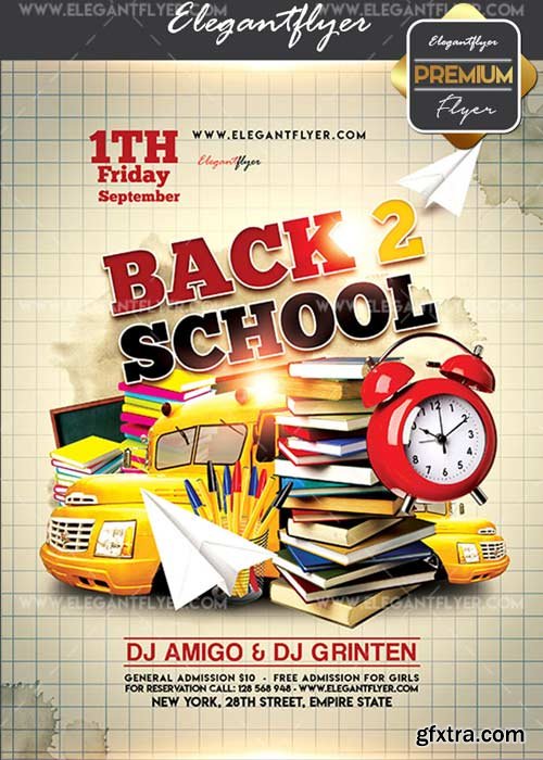 Back 2 School V41 Flyer PSD Template + Facebook Cover