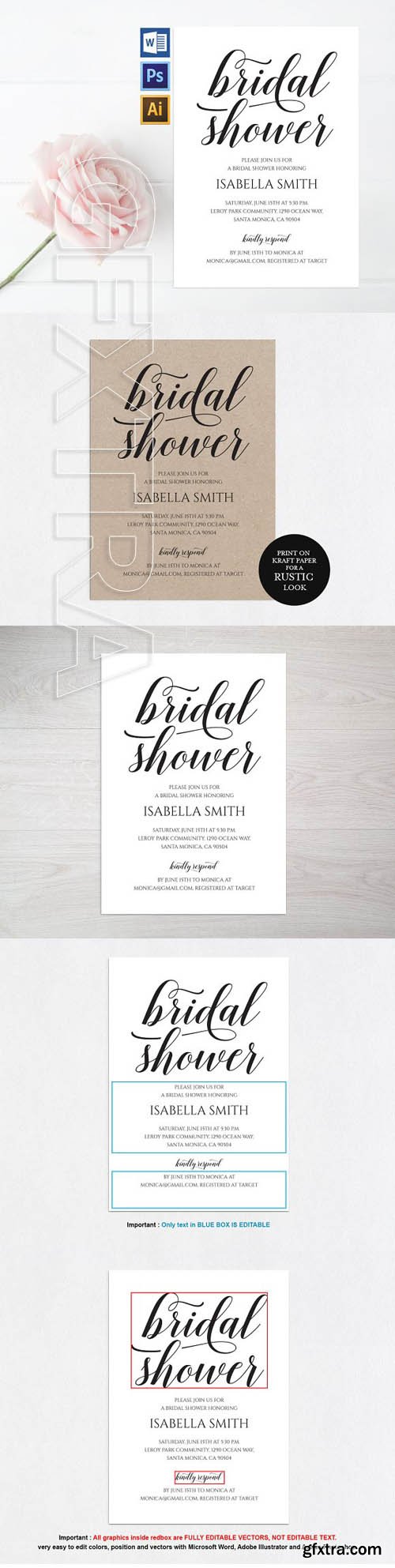 CreativeMarket - Bridal Shower Invitation Wpc309 1765233