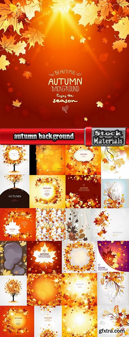 autumn background is a picture poster flyer banner leaf tree 2-25 EPS