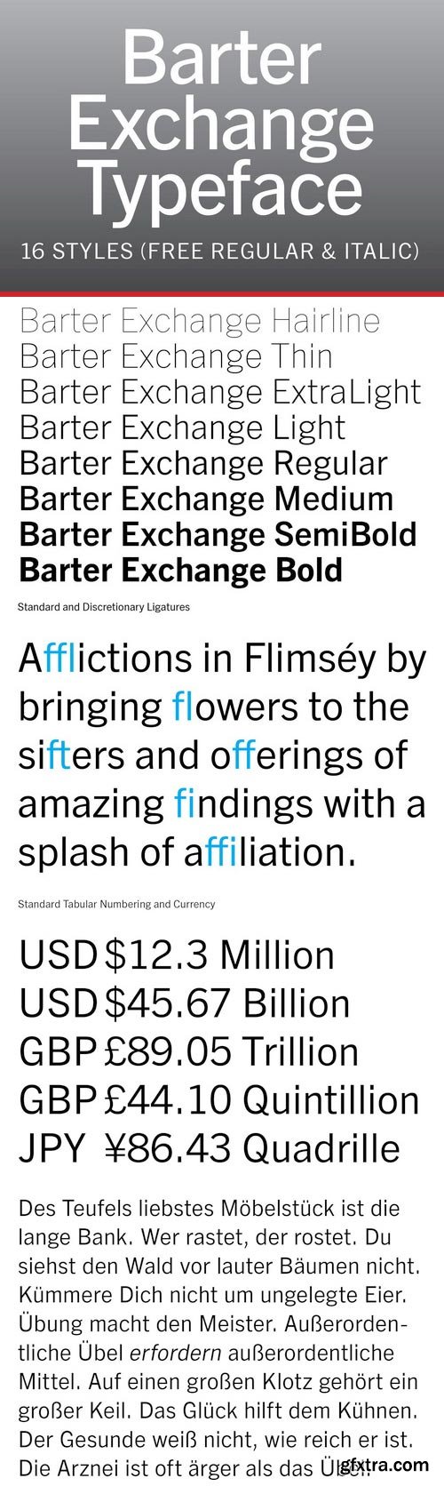 Barter Exchange Font Family $70