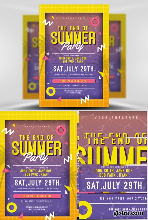 End of Summer Pool Party Flyer Template