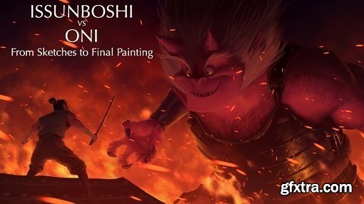 Gumroad - Issunboshi VS Oni: From Sketches to Final Painting