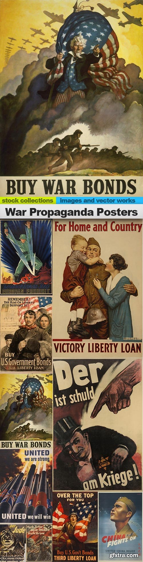 War Propaganda Posters, 10 x UHQ JPEG