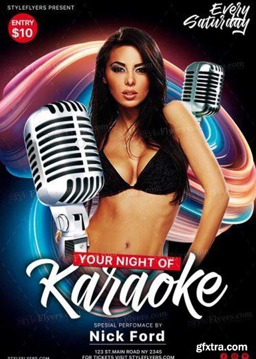 Karaoke Night V29 PSD Flyer Template