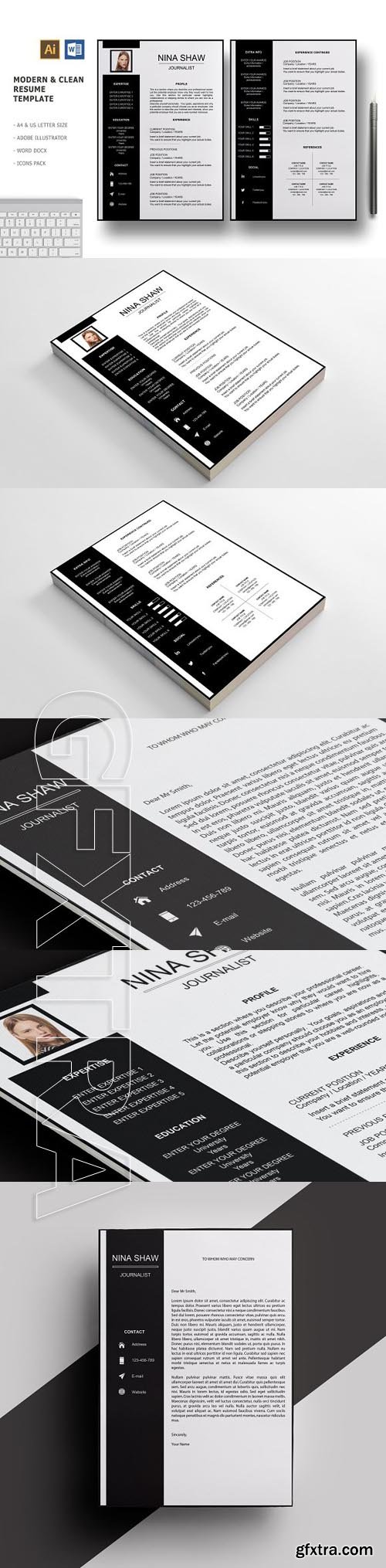 CreativeMarket - Draco 2 Pages Resume Template 1789683
