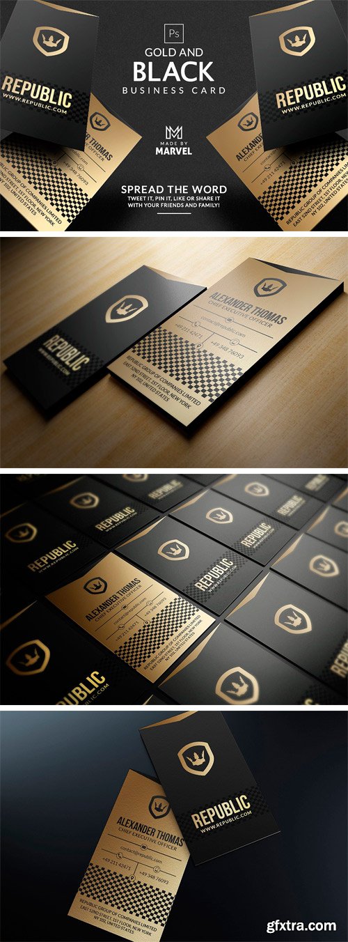 CM - Gold And Black Business Card 1770983