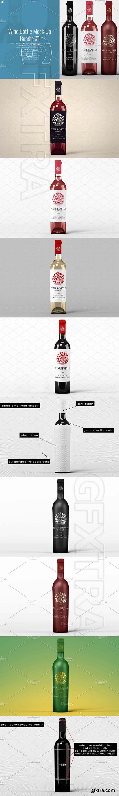 CreativeMarket - Wine Bottle Mock-Up Bundle 1 1802553