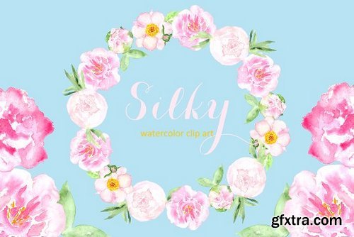 CM - Peony Silky watercolor clipart 233234