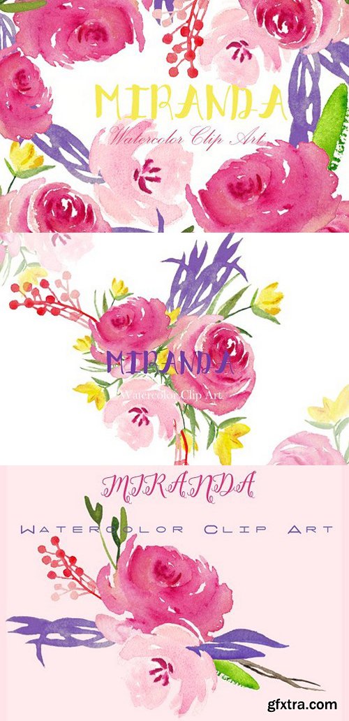 CM - Miranda roses. Watercolor Clipart 337762