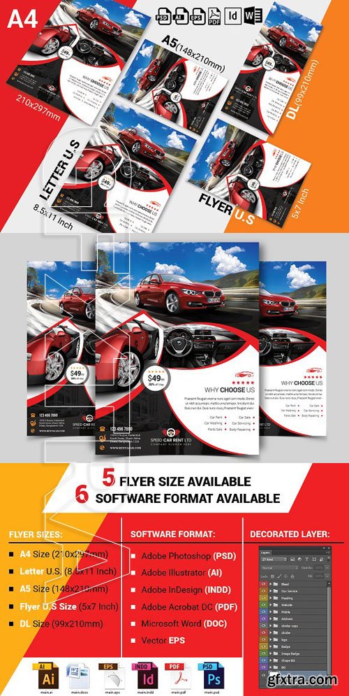 CreativeMarket - Rent A Car Flyer Template Vol-06 1803276