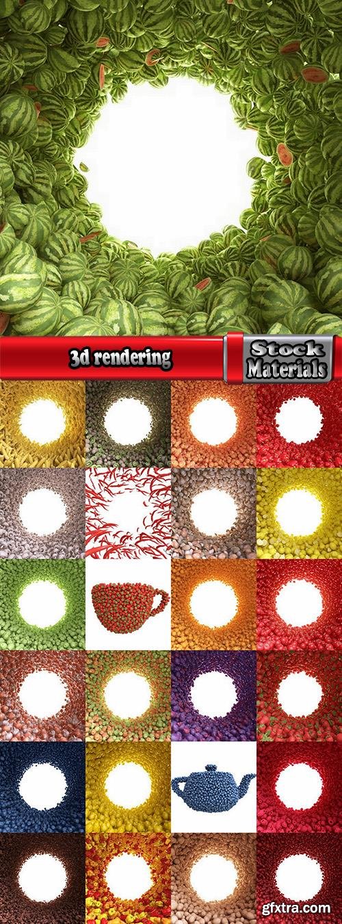 3d rendering a background of fruit vegetables 25 HQ Jpeg