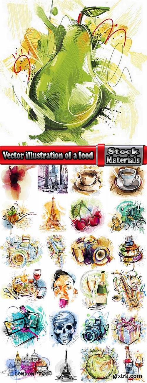 Vector illustration of a cup of food in the Tower Box 25 EPS