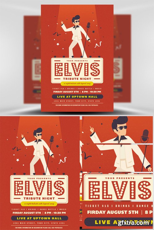 Elvis Night Flyer Template