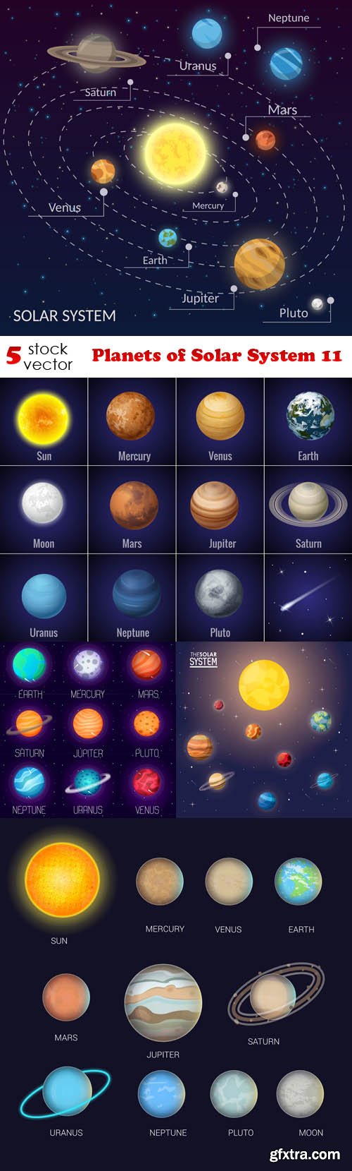 Vectors - Planets of Solar System 11