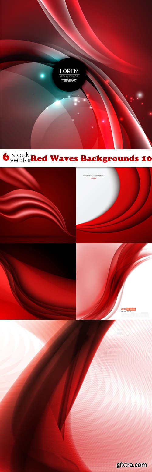 Vectors - Red Waves Backgrounds 10