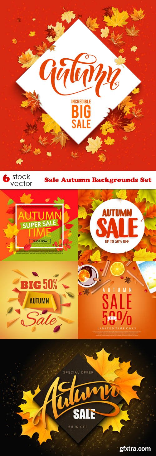 Vectors - Sale Autumn Backgrounds Set