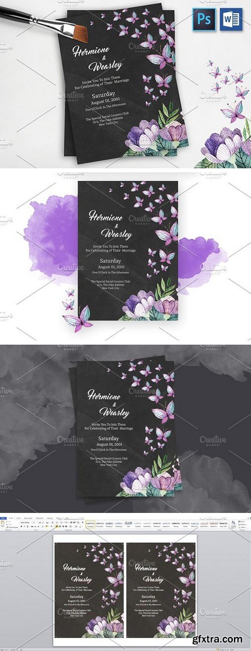 CM - Floral Wedding Invitation Card 1759731