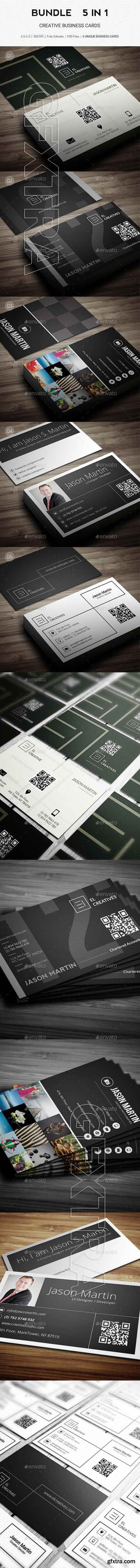 GraphicRiver - Bundle - 5 in 1- Creative Business Cards - B40 20525141