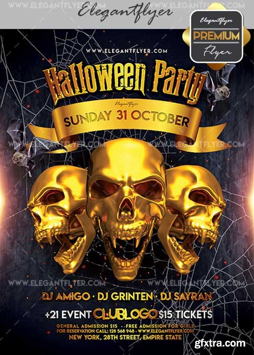 Halloween Party V02 Flyer PSD Template + Facebook Cover