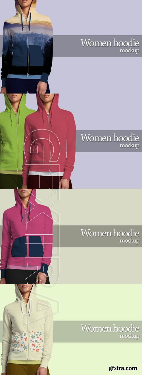 CreativeMarket - Women hoodie mockup 1813929