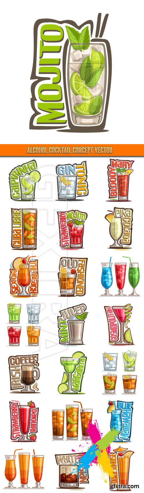 Alcohol Cocktail concept vector
