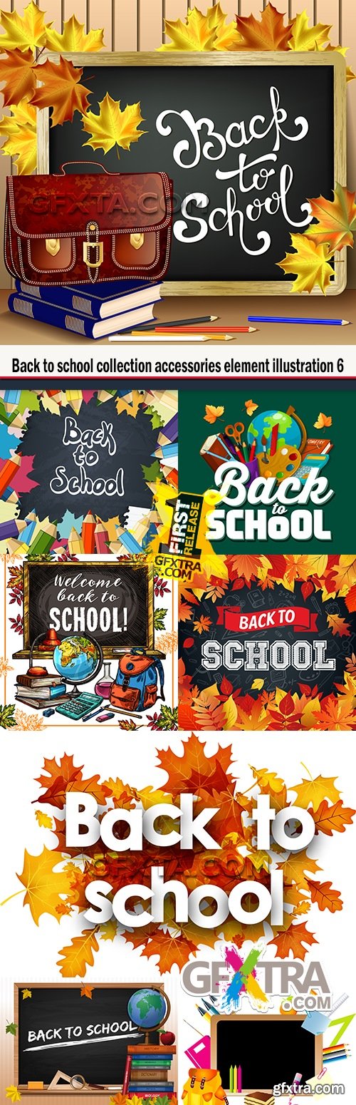 Back to school collection accessories element illustration 6