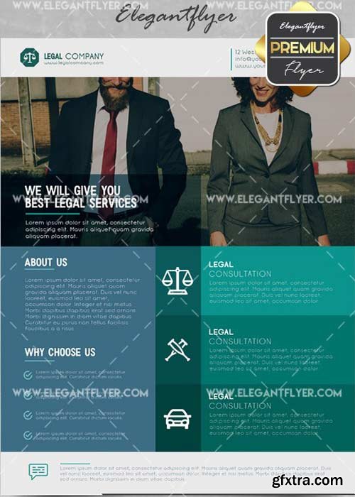 Legal Company V2 Flyer PSD Template + Facebook Cover