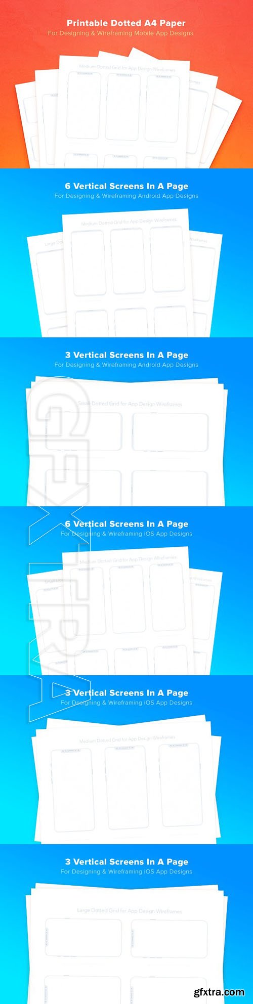 CreativeMarket - A4 Dotted Paper for App Designs 1827185