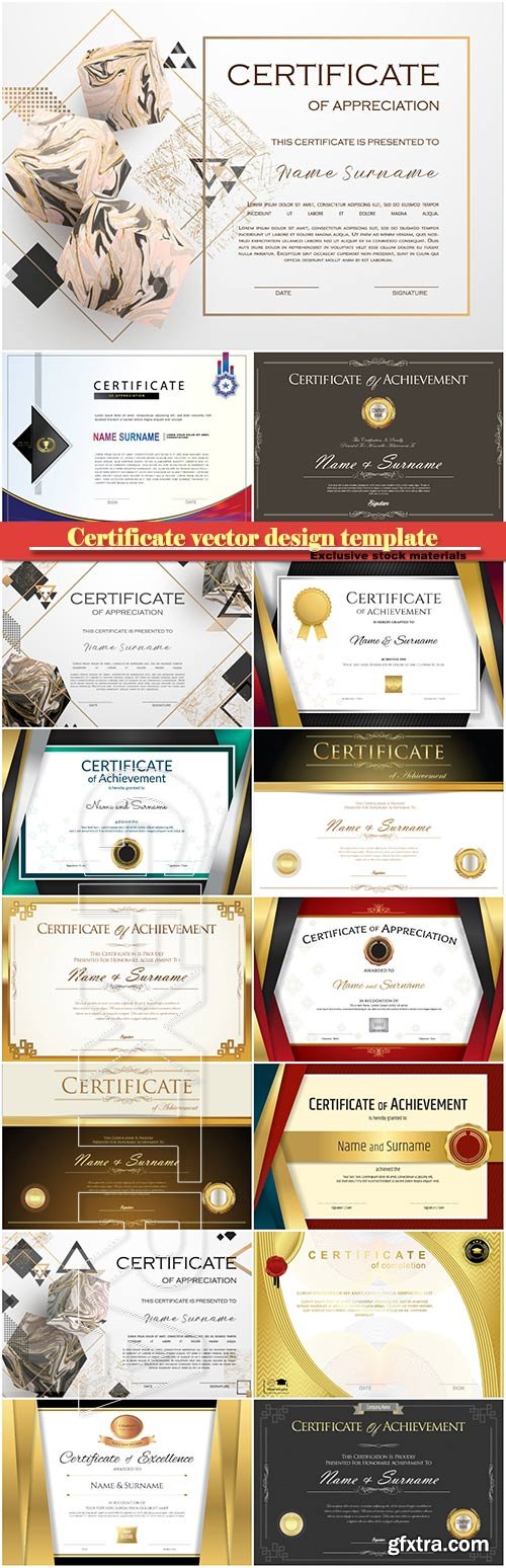 Certificate and vector diploma design template # 40