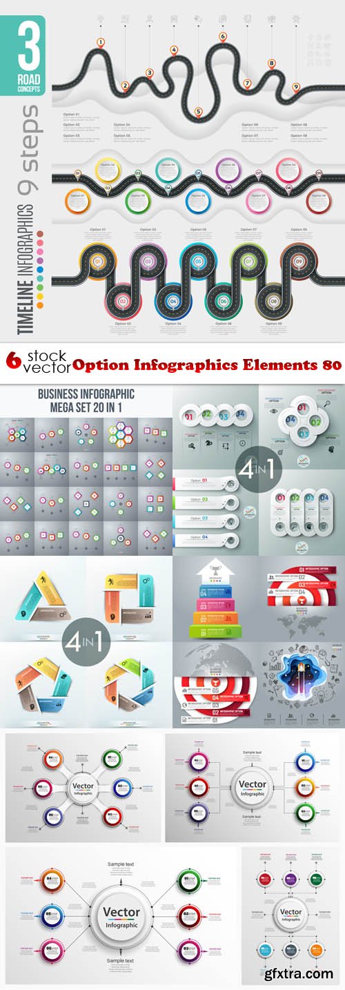 Vectors - Option Infographics Elements 80