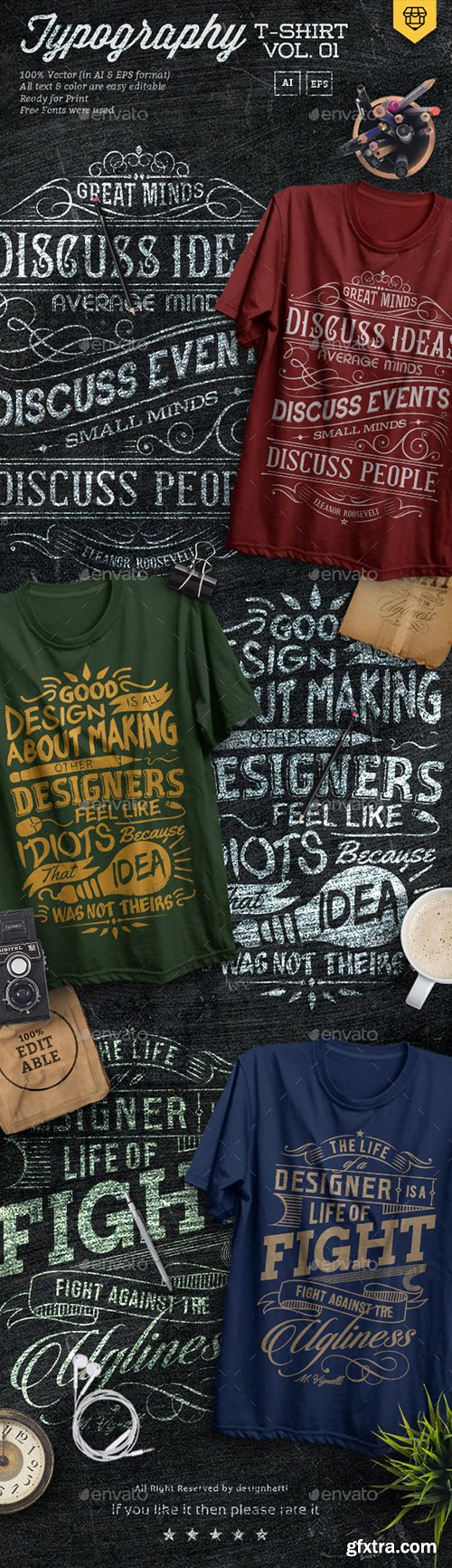 Graphicriver 3 Quotes Typography T-Shirts 18329066