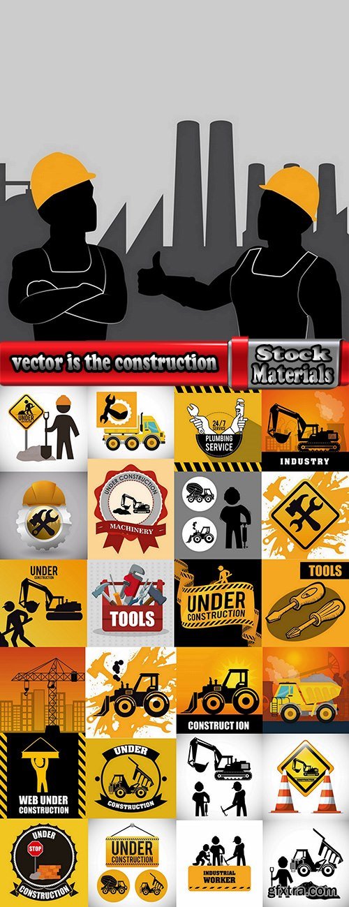 vector picture background is the construction of a builder working construction tools 25 EPS