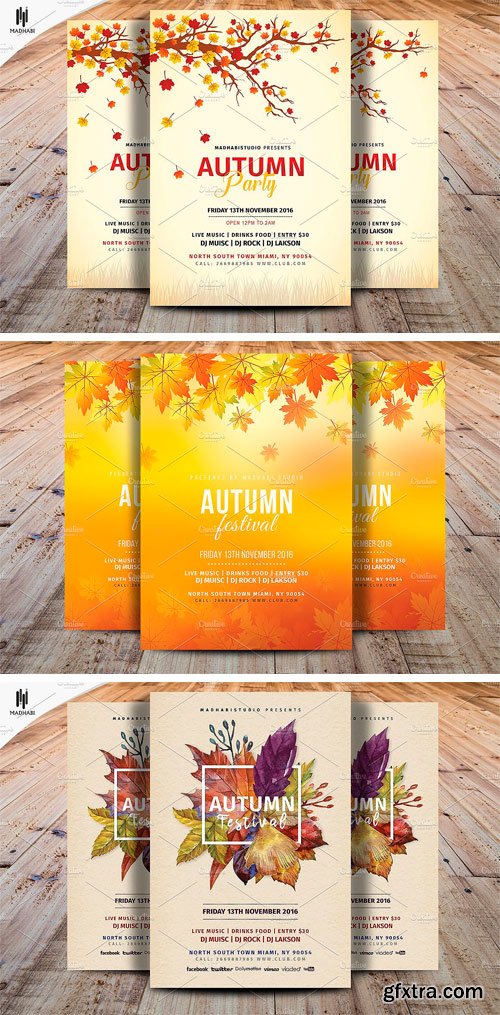 CM - Autumn Flyer & Invitations Bundle 1790832