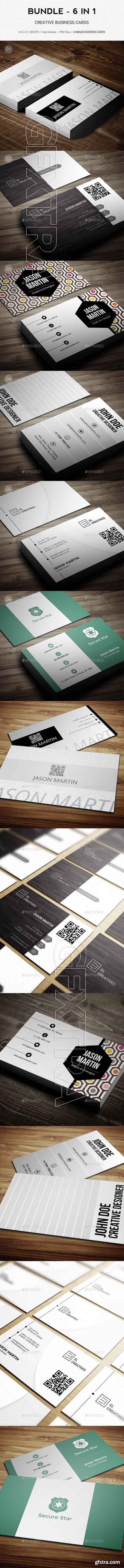 GraphicRiver - Bundle - Pro 6 in 1 - Creative Business Cards - B48 20602468