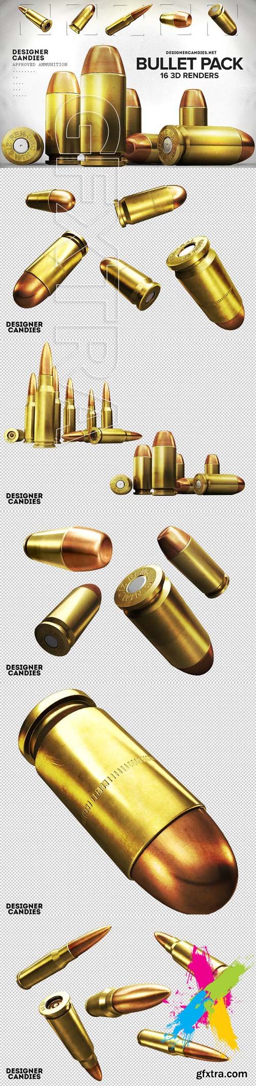 CreativeMarket - 3D Bullet Renders Pack 1862428