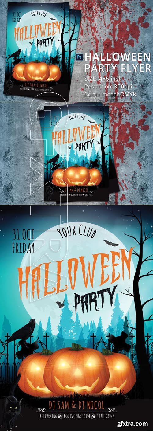 CreativeMarket - Halloween Party Flyer 1861554