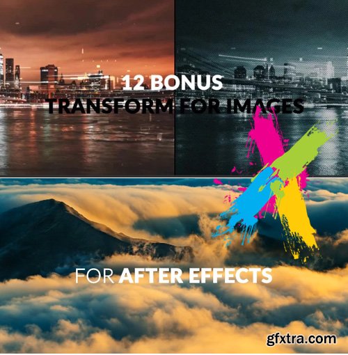 34 Transition Pack + 12 Bonus Transformations - After Effects
