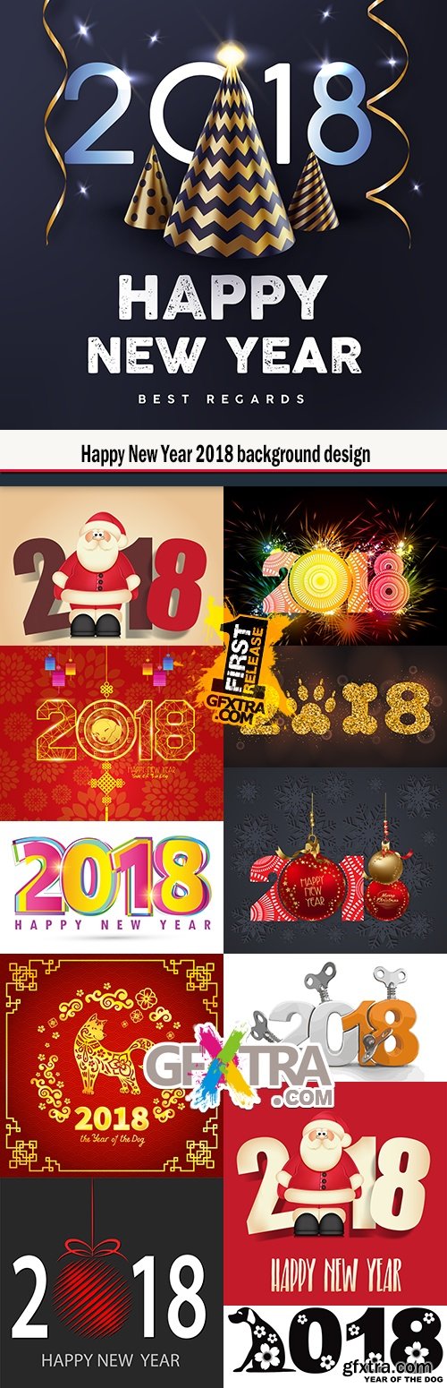 Happy New Year 2018 background design