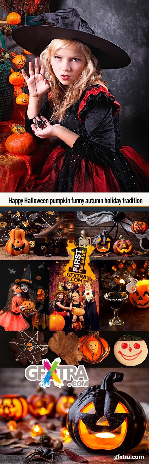 Happy Halloween pumpkin funny autumn holiday tradition
