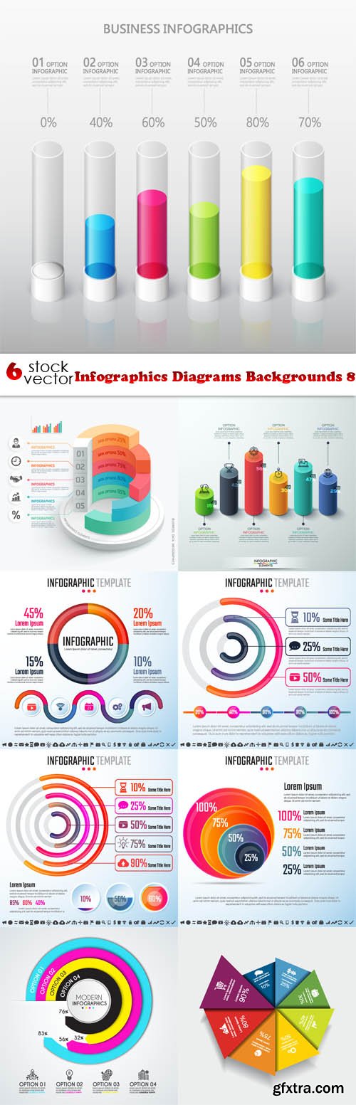 Vectors - Infographics Diagrams Backgrounds 8