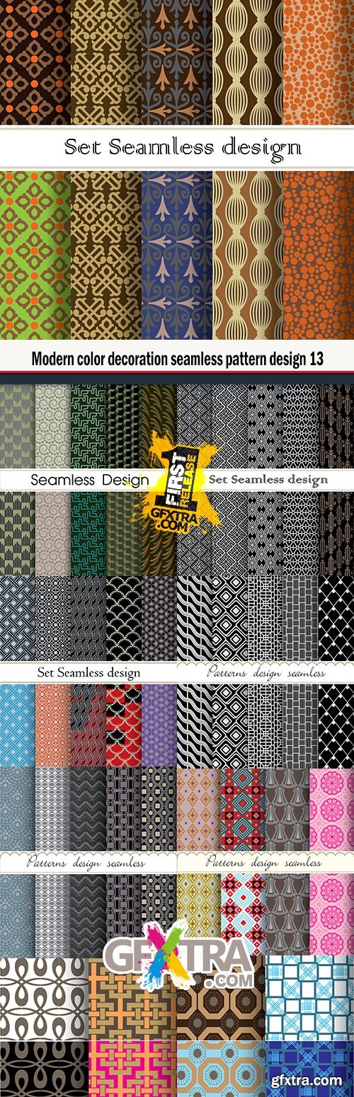 Modern color decoration seamless pattern design 13