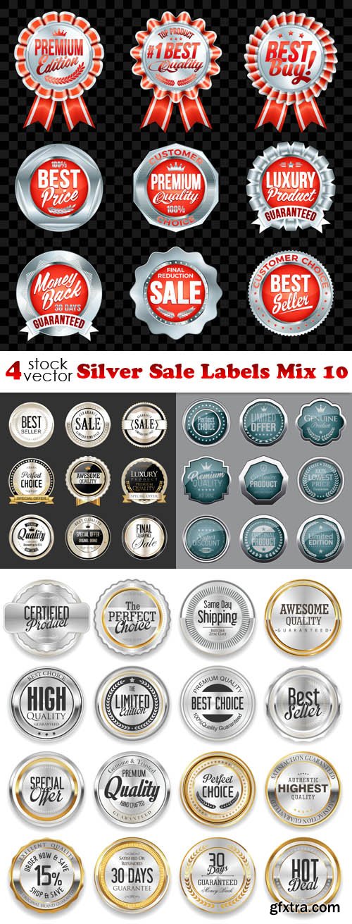 Vectors - Silver Sale Labels Mix 10