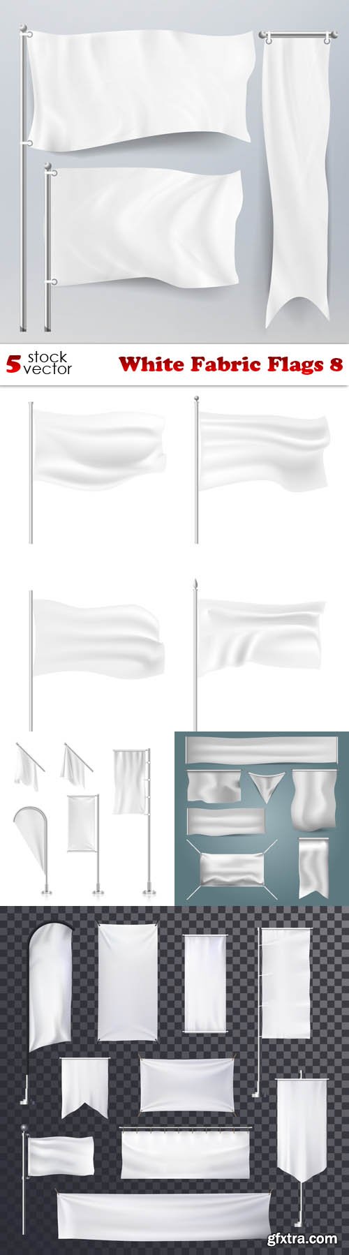 Vectors - White Fabric Flags 8