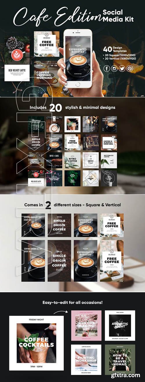 CreativeMarket - Cafe Edition Social Media Kit 1880092