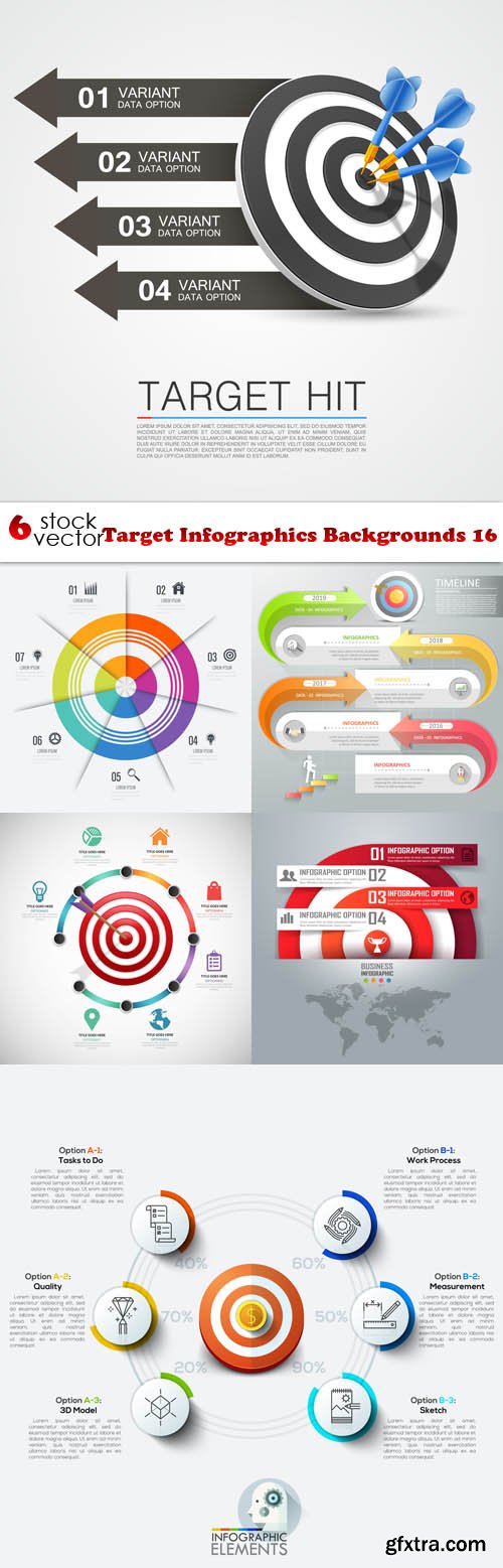 Vectors - Target Infographics Backgrounds 16